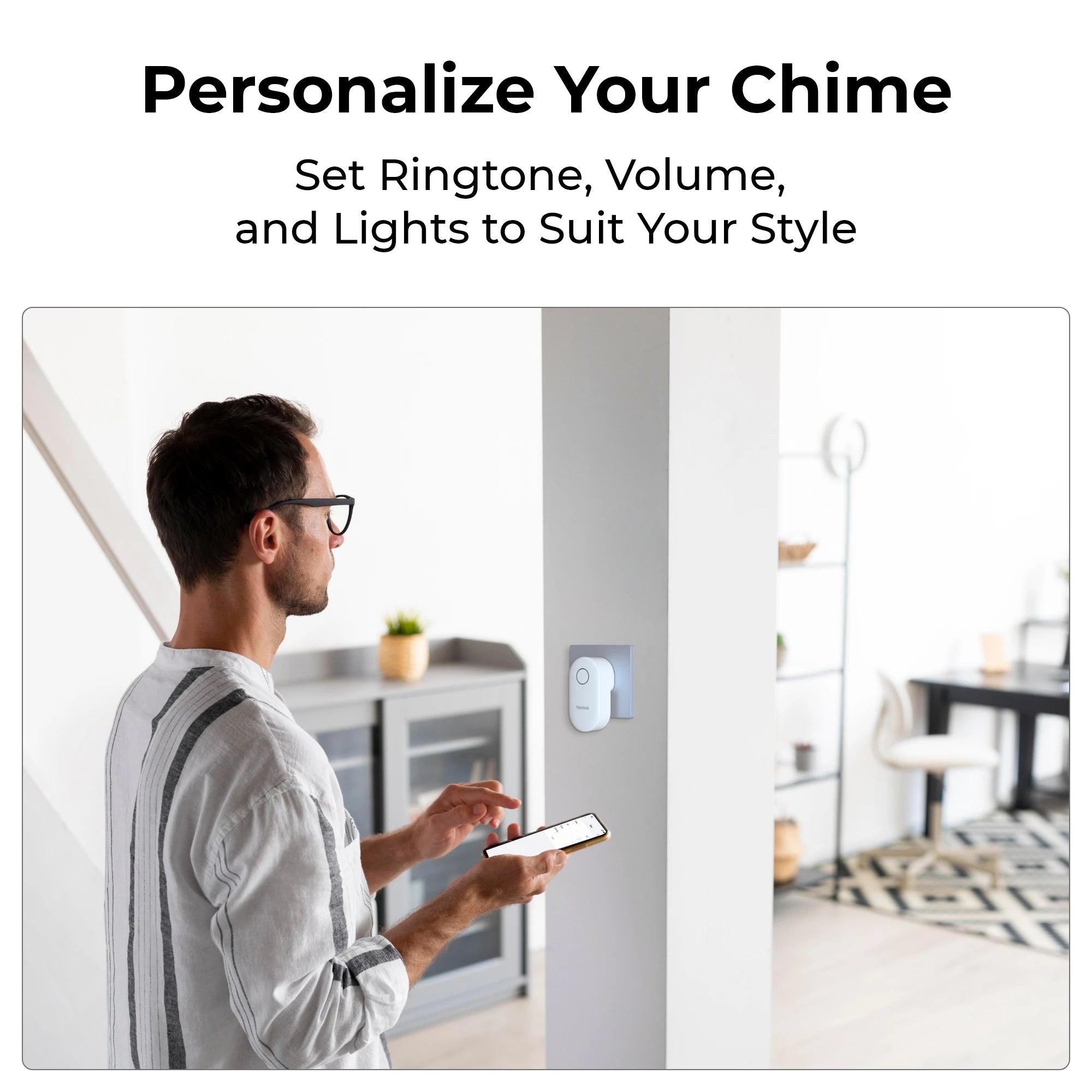 Reolink Chime Best Companion for Reolink Video Doorbell, Plug-in Solution Remote Control, Adjustable Ringtones, Volumes, Lights