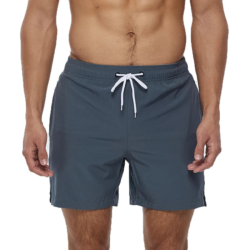 Escatch Brand 2025 Men's Stretch Swim Trunks Quick Dry Beach Shorts With Zipper Pockets and Mesh Lining