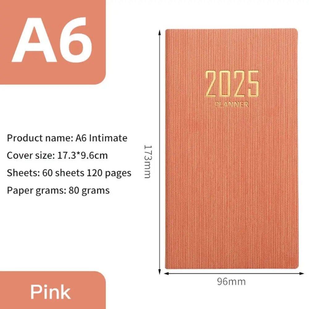 Minimalist A5 2025 Agenda Book with Calendar To Do List A5 Notebook Spanish Morandi Color 2025 Planner Notebook School Office