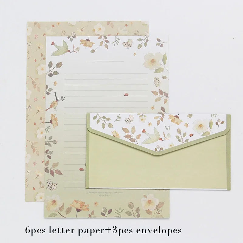 9pcs Cute Envelopes Set Kawaii Letter Pads DIY Postcard Wedding Invitation Card Paper Cover Korean Stationery Office Supplies