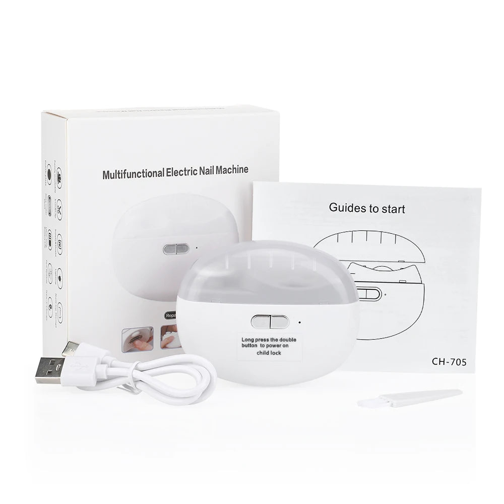 Electric Nail Clippers Automatic Anicure Trimmer With Light Adult Baby Fingernail Toe Scissors Pedicure Polishing Nails Cutter