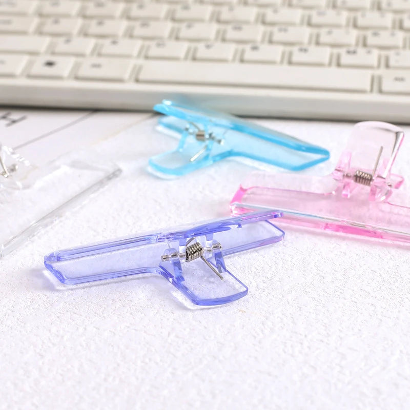 Ins Transparent Binder Clips Kawaii Paperclips File Documents Tickets Clips Bookmarks Index Page Holder Office Binding Supplies