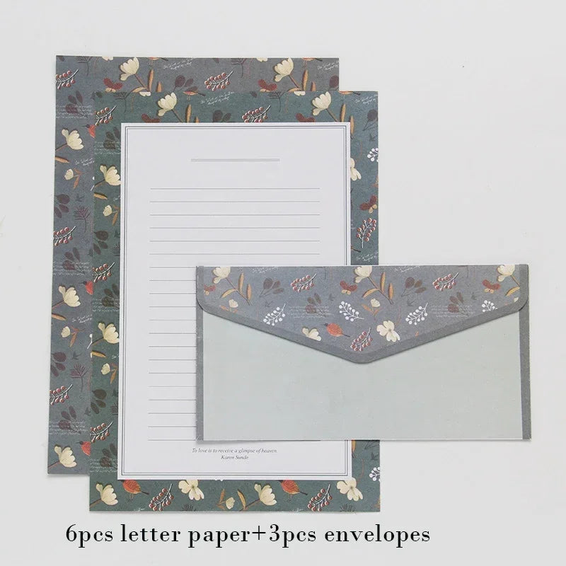 9pcs Cute Envelopes Set Kawaii Letter Pads DIY Postcard Wedding Invitation Card Paper Cover Korean Stationery Office Supplies