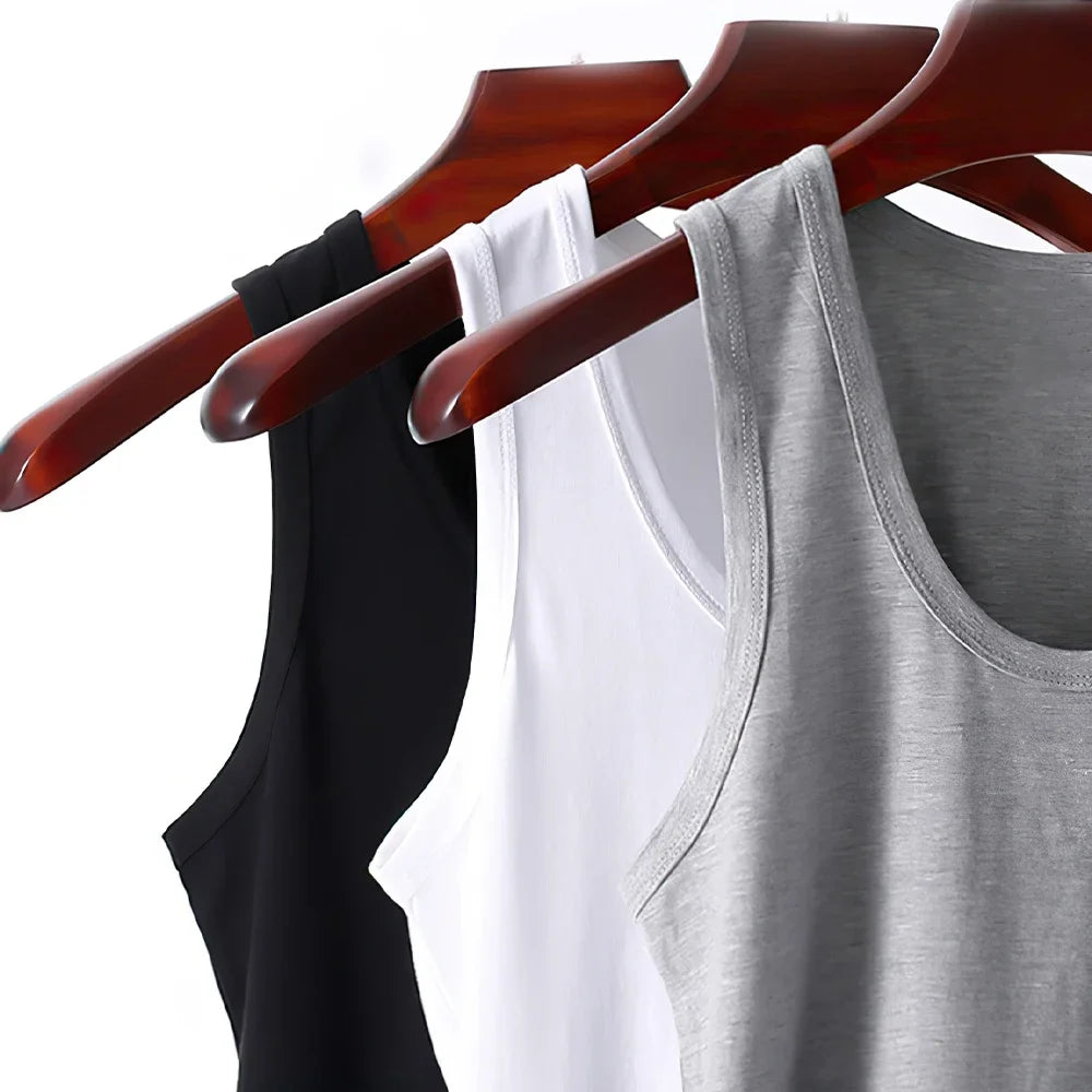 9Pcs Men's Cotton Athletic Tank Top Sleeveless Tank A-Shirt Breathable Moisture-Wicking Undershirt Summer Lightweight Underwear