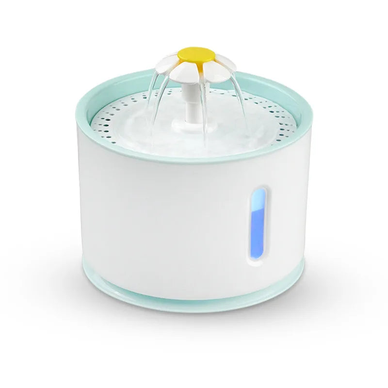 Cat water fountain Full-automatic circulating water Popular flower drinking device LED red and blue induction lamp