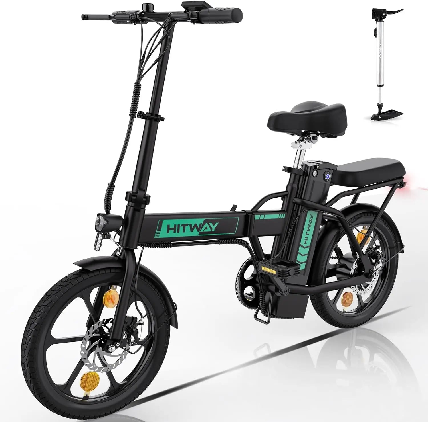 HITWAY Electric bike e-bike foldable city bike Lithium battery 36V/10.4Ah, electric mileage can reach 35-70k