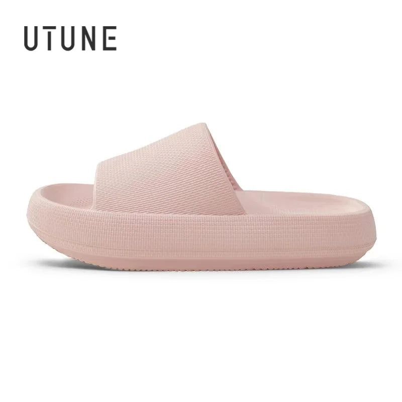 UTUNE 51CM slippers for man Platform House Shoes EVA Soft fashion slides Anti-slip Summer Sandals Women bathroom shoes Shower