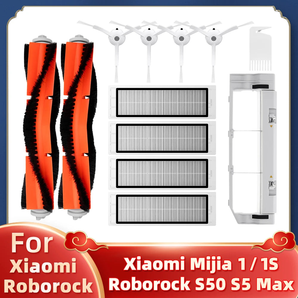 For Xiaomi Mi Robot Vacuum Cleaner 1 / 1S SDJQR01RR SDJQR02RR SDJQR03RR Roborock E2 E3 E4 E5 S4 S4 Max S5 Main Side Brush Filter