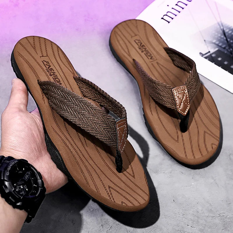 Home Flip Flops Fashion Men's Slippers Outdoor Sandals Summer Beach Shoes Size 39-46