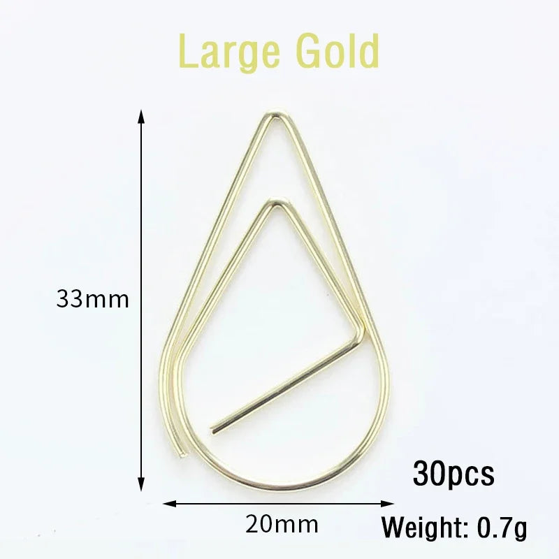 30/50pcs Paper Clip Mini Heart Gold Rose Gold Color Clip Bookmark Binder Office Accessories Paper Binder Clips Patchwork Clip