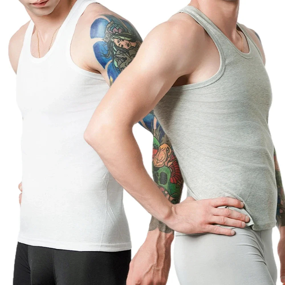 9Pcs Men's Cotton Athletic Tank Top Sleeveless Tank A-Shirt Breathable Moisture-Wicking Undershirt Summer Lightweight Underwear