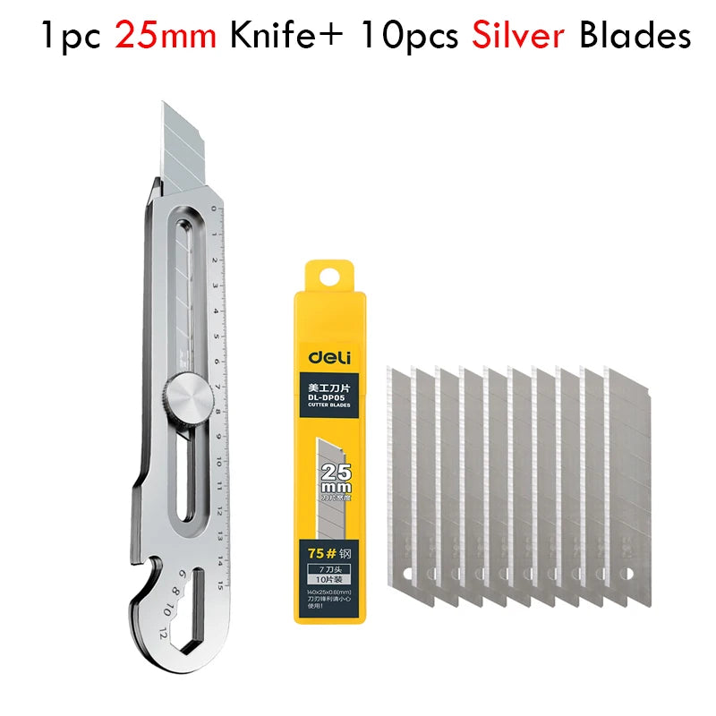 Multifunctional Utility Knife 6 in 1 Stainless Steel нож канцелярия Stationery All Purpose Cutter Bottle Tin Opener Screw Ruler