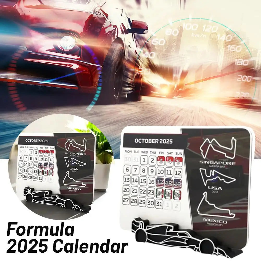 F1 2025 Calendar, Formula 1 Racing Calendar 2025 Desktop Decoration, 2025 Desktop Calendar With F1 Car Stand