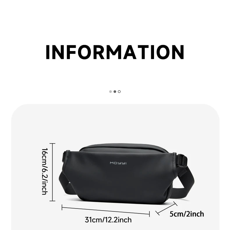 Fashionable Solid Waterproof  Men's Crossbody Shoulder Bag Daily Travel Sports Fanny Pack Bumbag Trend Phone Waist Bag