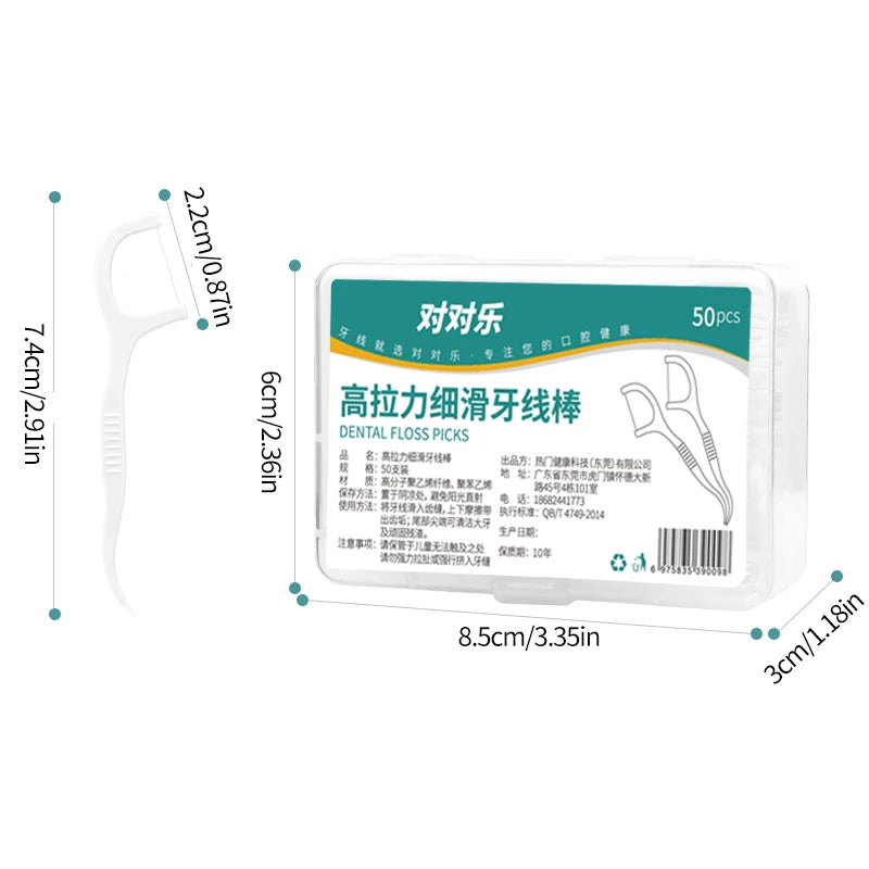 50/100/250/1000pcs Ultra-Fine Disposable Dental Floss Sticks - Portable Dental Floss Sticks Must be Carried When Going Out -Safe
