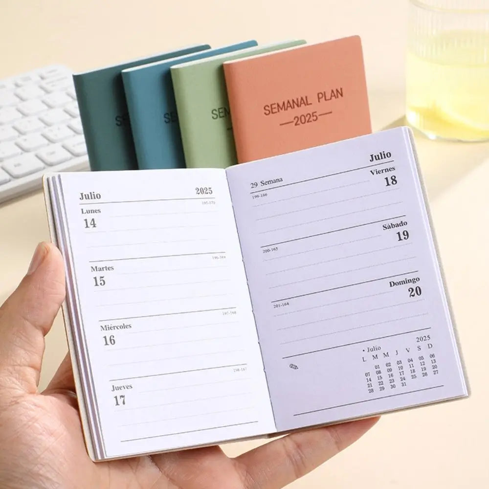 Minimalist A5 2025 Agenda Book with Calendar To Do List A5 Notebook Spanish Morandi Color 2025 Planner Notebook School Office