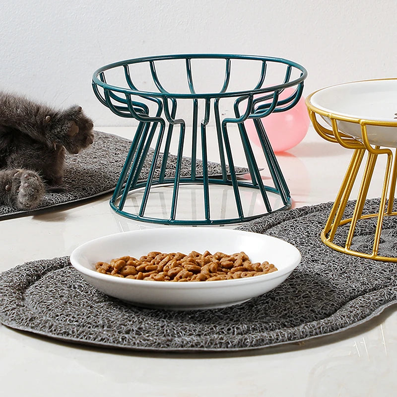 Pet Dog Ceramic Bowl Nordic Cats Bowl Tall Ceramic Cat Food Bowl Snack Canned Plate Anti-cervical Heightened bowl No Food Bowl