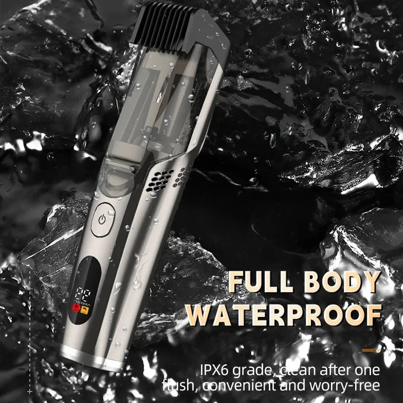 Vacuum Body Trimmer for Men, Adjustable Length with 2 Comb (1-20mm), Electric Vacuum Trimmer for Beard, Mustache, Stubble