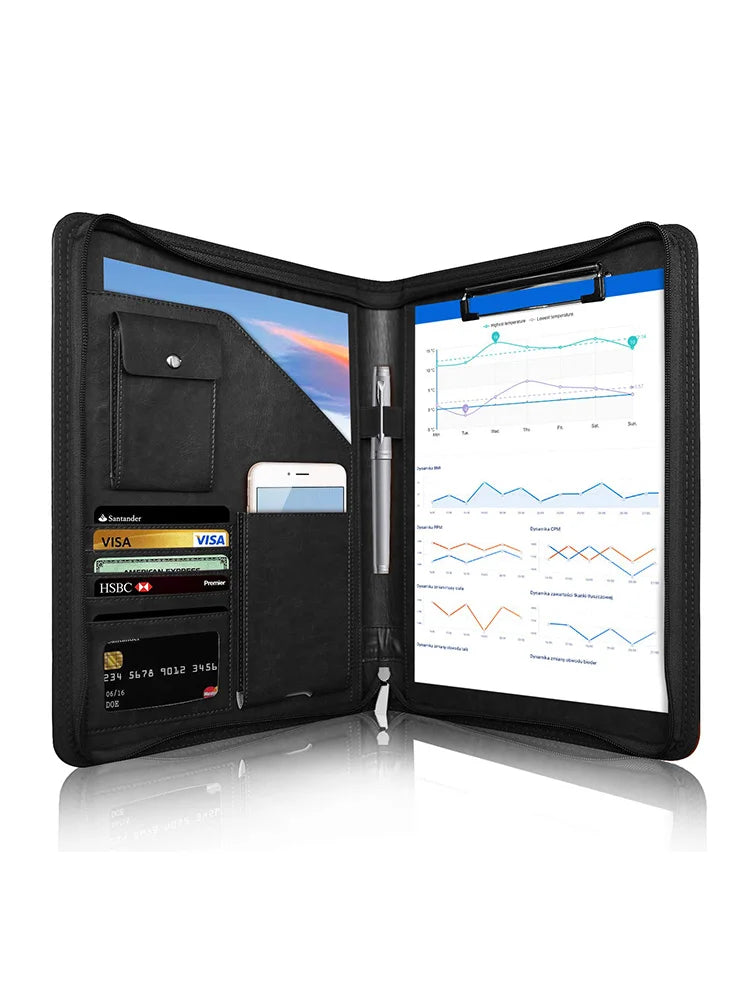 Multifunctional A4 Conference Folder Business Stationery Folder Leather Contract File FoldersTravel Document Folder NEWYES 2024