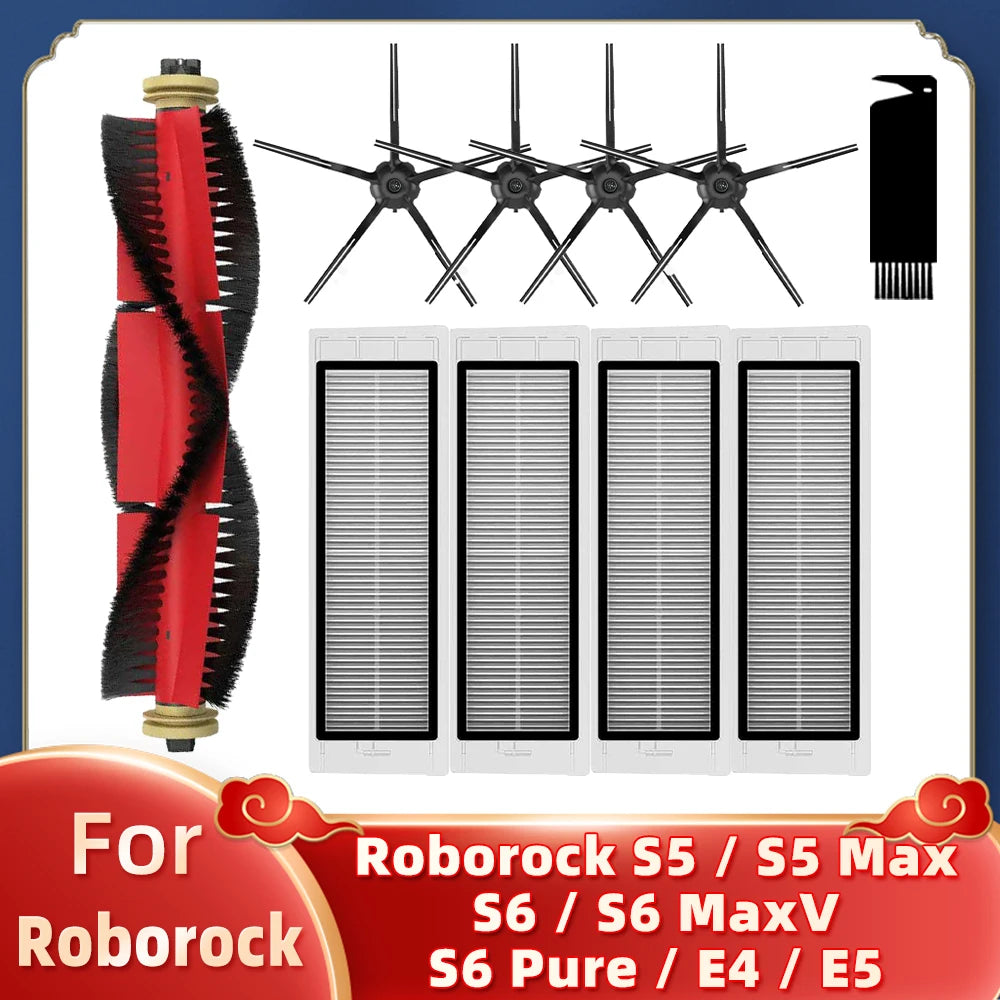 For Xiaomi Mi Robot Vacuum Cleaner 1 / 1S SDJQR01RR SDJQR02RR SDJQR03RR Roborock E2 E3 E4 E5 S4 S4 Max S5 Main Side Brush Filter