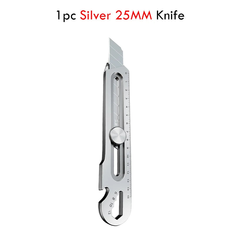 Multifunctional Utility Knife 6 in 1 Stainless Steel нож канцелярия Stationery All Purpose Cutter Bottle Tin Opener Screw Ruler