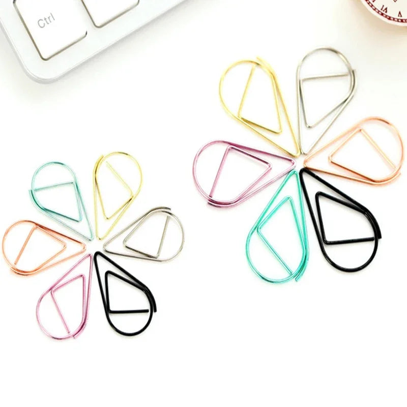 30/50pcs Paper Clip Mini Heart Gold Rose Gold Color Clip Bookmark Binder Office Accessories Paper Binder Clips Patchwork Clip