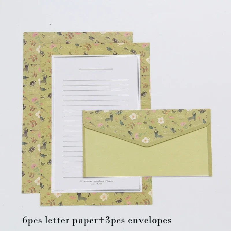 9pcs Cute Envelopes Set Kawaii Letter Pads DIY Postcard Wedding Invitation Card Paper Cover Korean Stationery Office Supplies