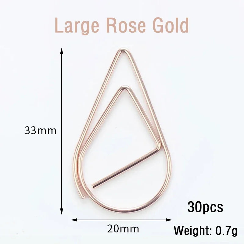 30/50pcs Paper Clip Mini Heart Gold Rose Gold Color Clip Bookmark Binder Office Accessories Paper Binder Clips Patchwork Clip