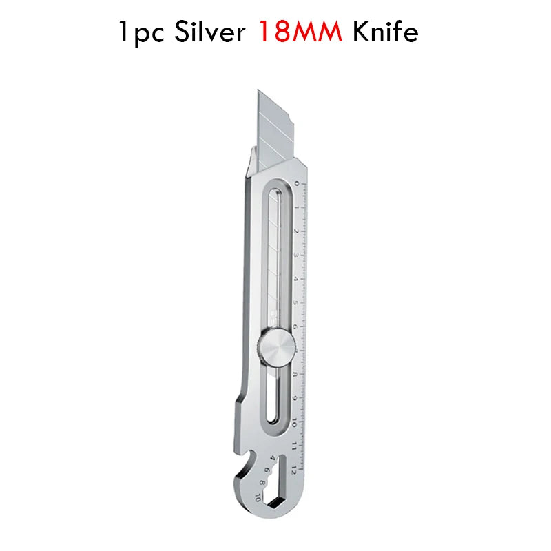 Multifunctional Utility Knife 6 in 1 Stainless Steel нож канцелярия Stationery All Purpose Cutter Bottle Tin Opener Screw Ruler