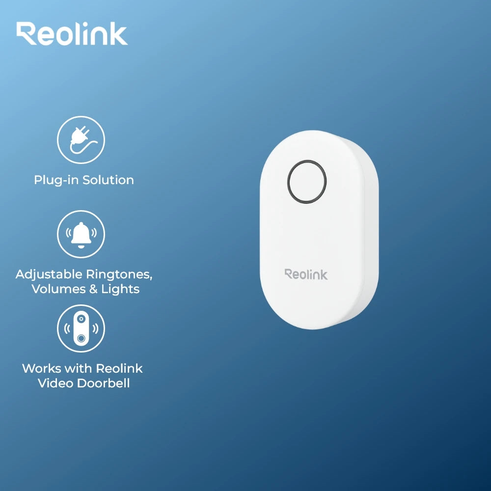 Reolink Chime Best Companion for Reolink Video Doorbell, Plug-in Solution Remote Control, Adjustable Ringtones, Volumes, Lights