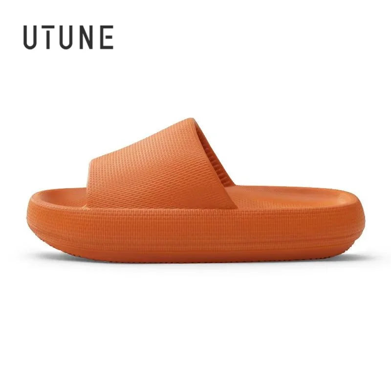UTUNE 51CM slippers for man Platform House Shoes EVA Soft fashion slides Anti-slip Summer Sandals Women bathroom shoes Shower