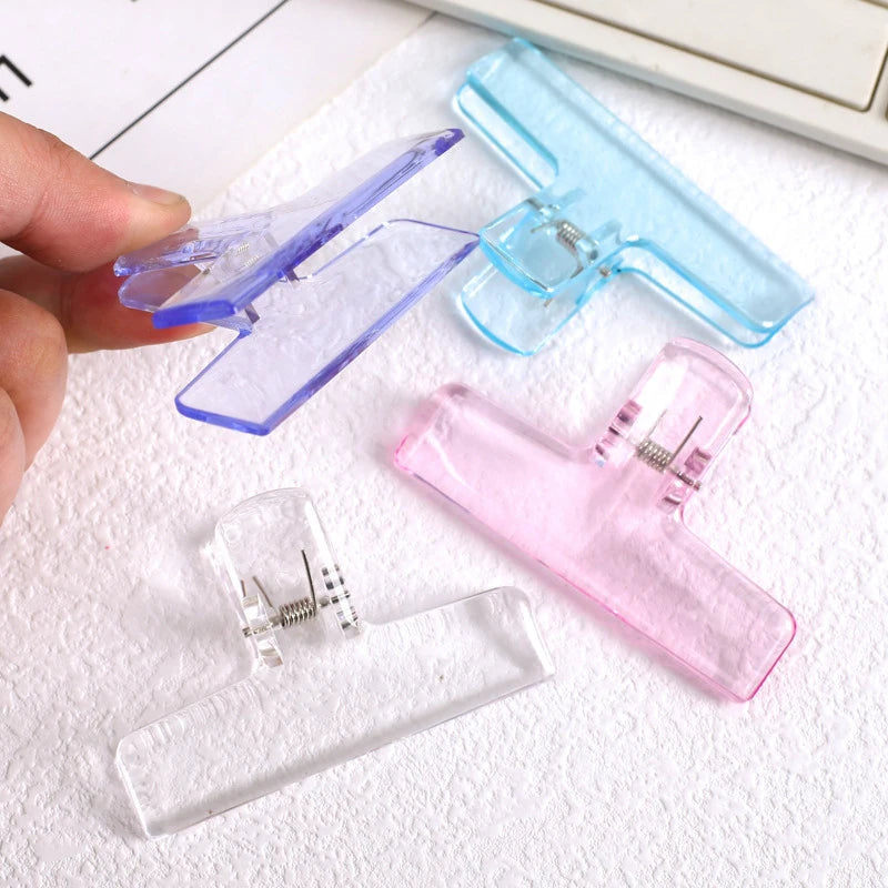 Ins Transparent Binder Clips Kawaii Paperclips File Documents Tickets Clips Bookmarks Index Page Holder Office Binding Supplies