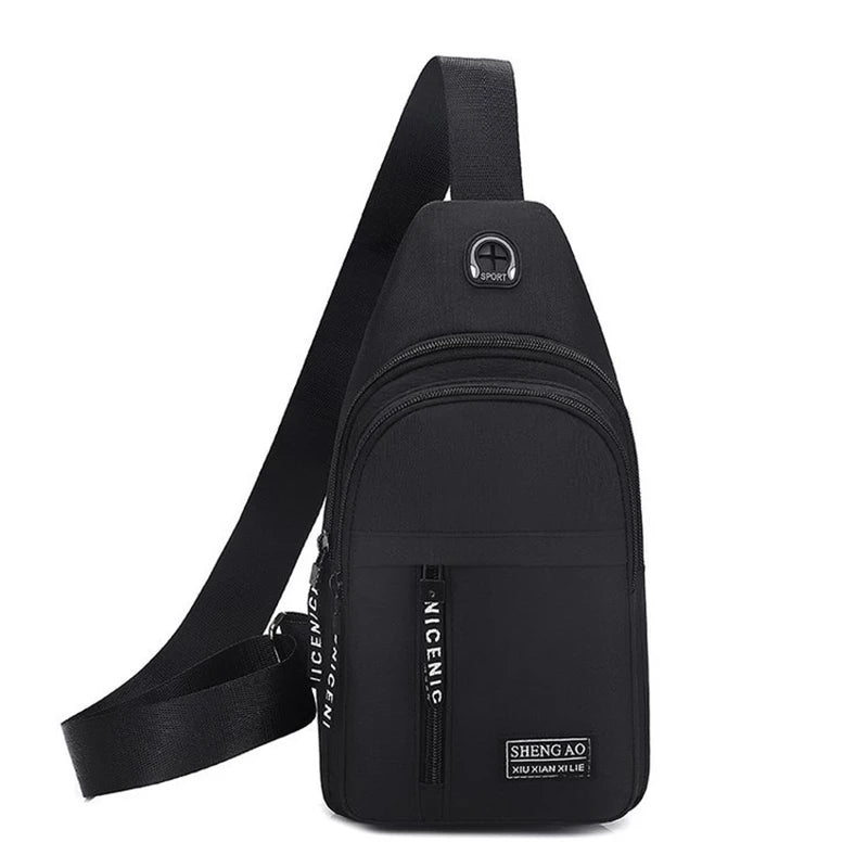 Travel Men's Handbags USB Chest Bag Designer Messenger Crossbody Bags Water-Proof Shoulder Bag Diagonal Package Sports Back Pack