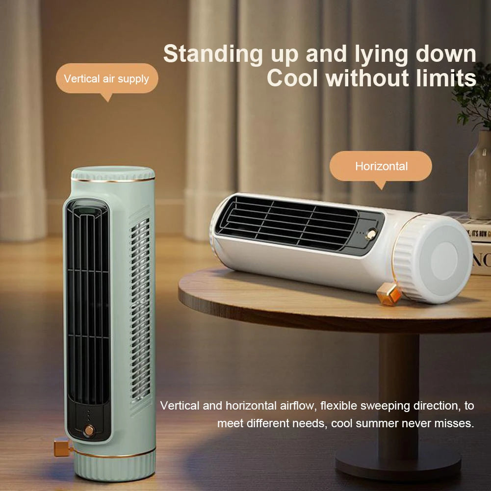 5W Tower Fan USB Charging Portable Air Conditioner Electric Vertical Fan Bladeless Summer Fan for Home Bedroom
