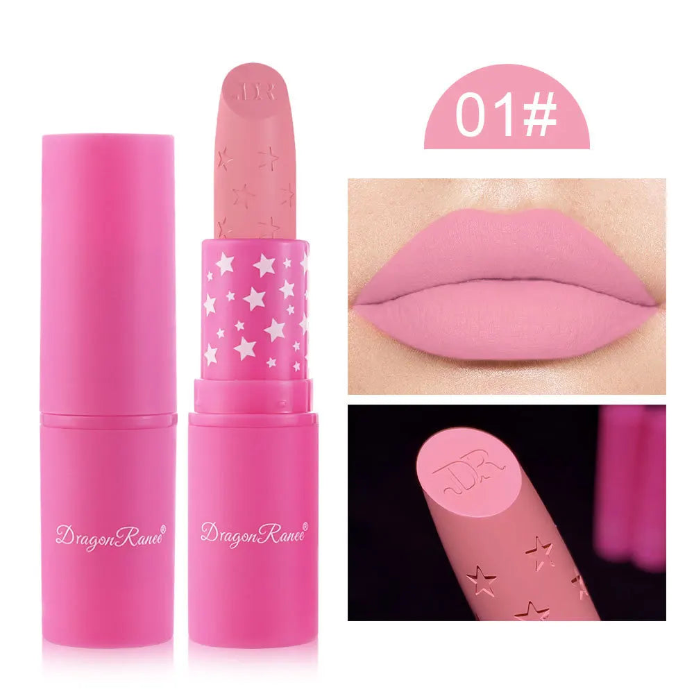 9 Colors Waterproof Rose Red Velvet Matte Lipstick Moisturizing Long Lasting Stars Not Easy To Fade Nude Lip Tint Black Lipstick