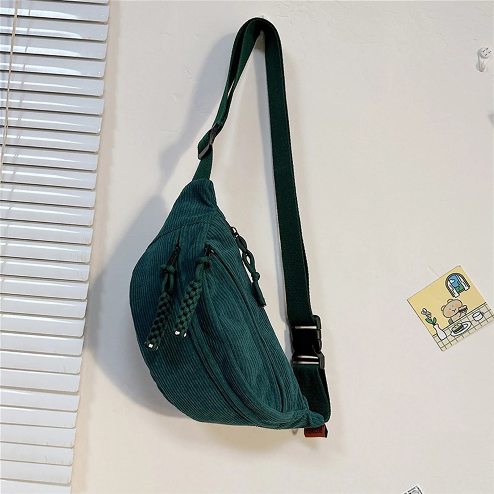 New Casual Corduroy Belt Bags for Women Simple Fashion Fanny Pack Female Banana Waist Bag Hip Purse Shoulder Crossbody Chest Bag