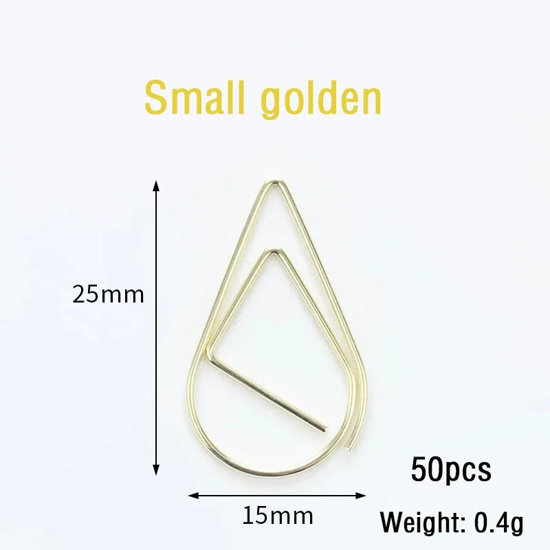 30/50pcs Paper Clip Mini Heart Gold Rose Gold Color Clip Bookmark Binder Office Accessories Paper Binder Clips Patchwork Clip