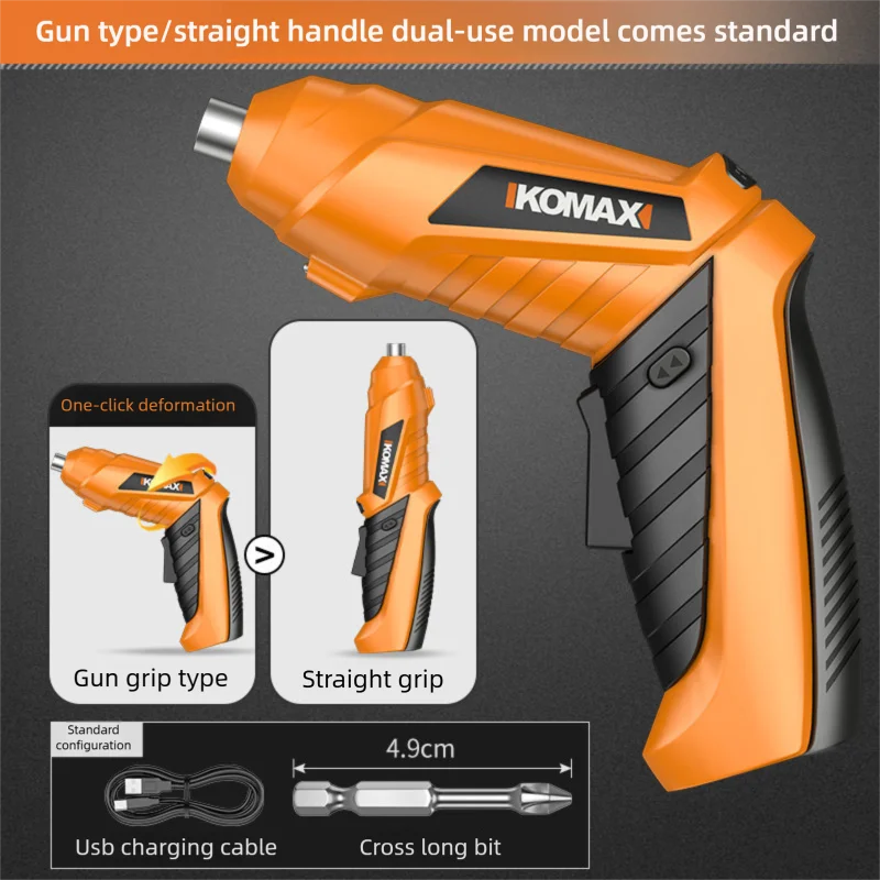 KOMAX Electric Screwdriver Rechargeable Cordless Screwdriver Powerful Impact Wireless Screwdriver Set Mini Drill Power Tools
