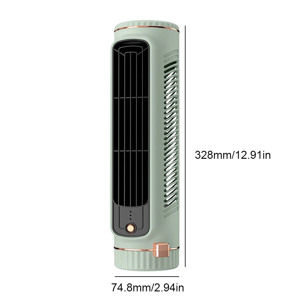 5W Tower Fan USB Charging Portable Air Conditioner Electric Vertical Fan Bladeless Summer Fan for Home Bedroom