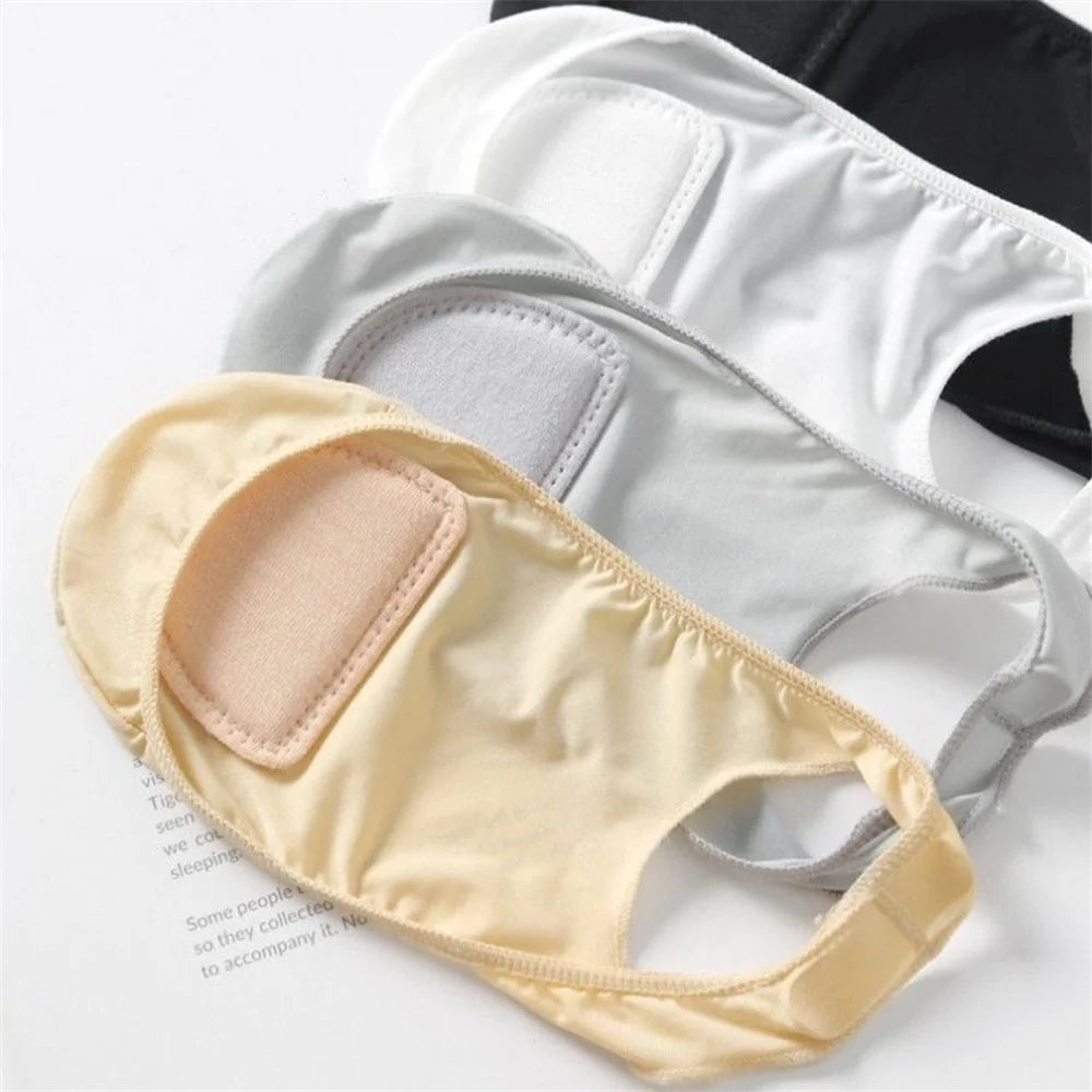 3 Pairs Invisible Cotton Pad Boat Socks Women's Summer Ice Silk Shallow Mouth Socks for High Heel Shoes Non Slip Silicone Sling