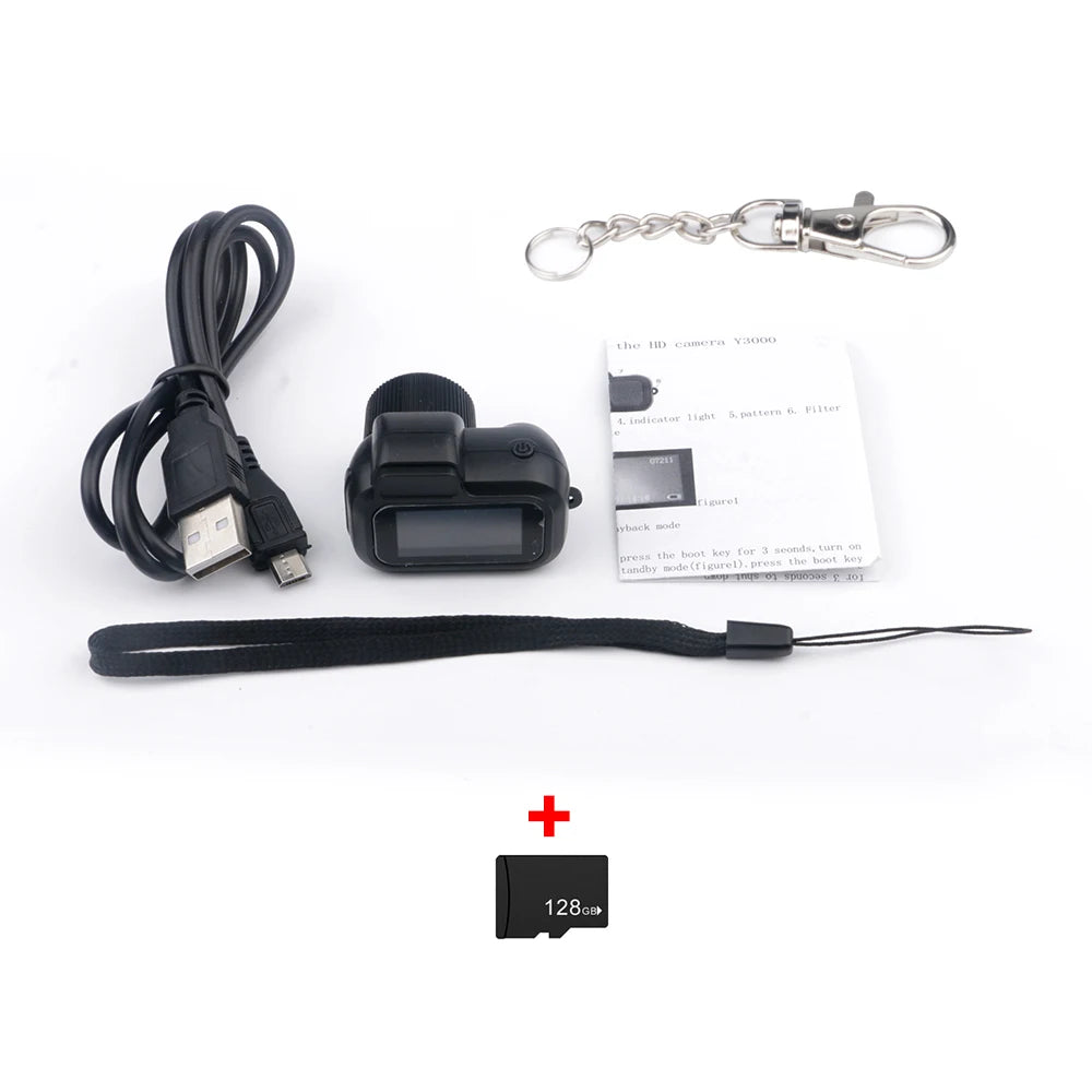 Mini Camera With 0.96in Screen CMOS Indoor Home Outdoor 1080P Sports Portable Vintage Video Recorder Support TF Card Y3000