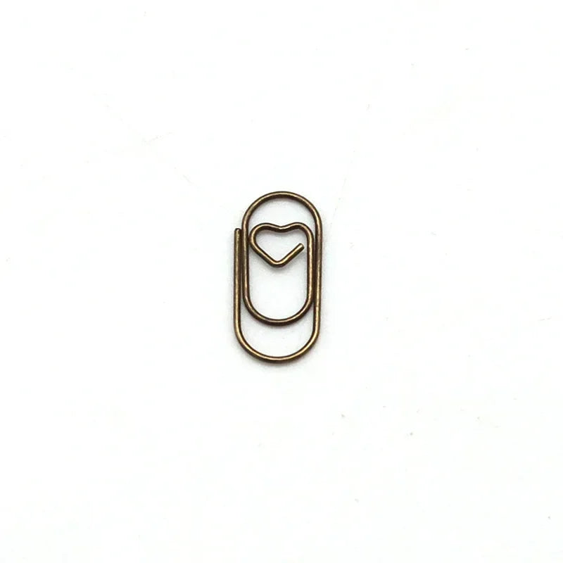 50pcs Mini Love Heart Paper Clips Macaron Color Photo Tickets Holder Binder Clips Notebook Planner Bookmarks Office Supplies
