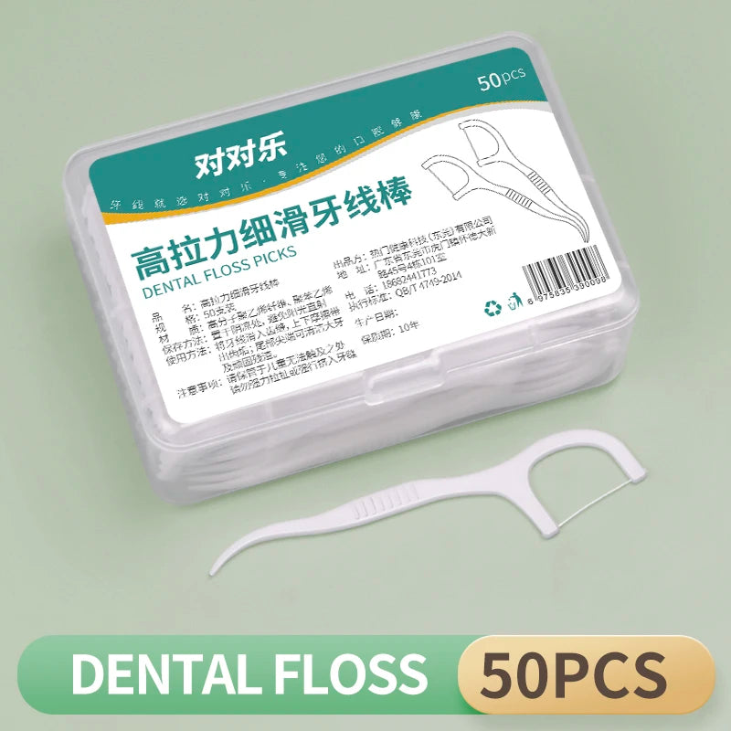 50/100/250/1000pcs Ultra-Fine Disposable Dental Floss Sticks - Portable Dental Floss Sticks Must be Carried When Going Out -Safe