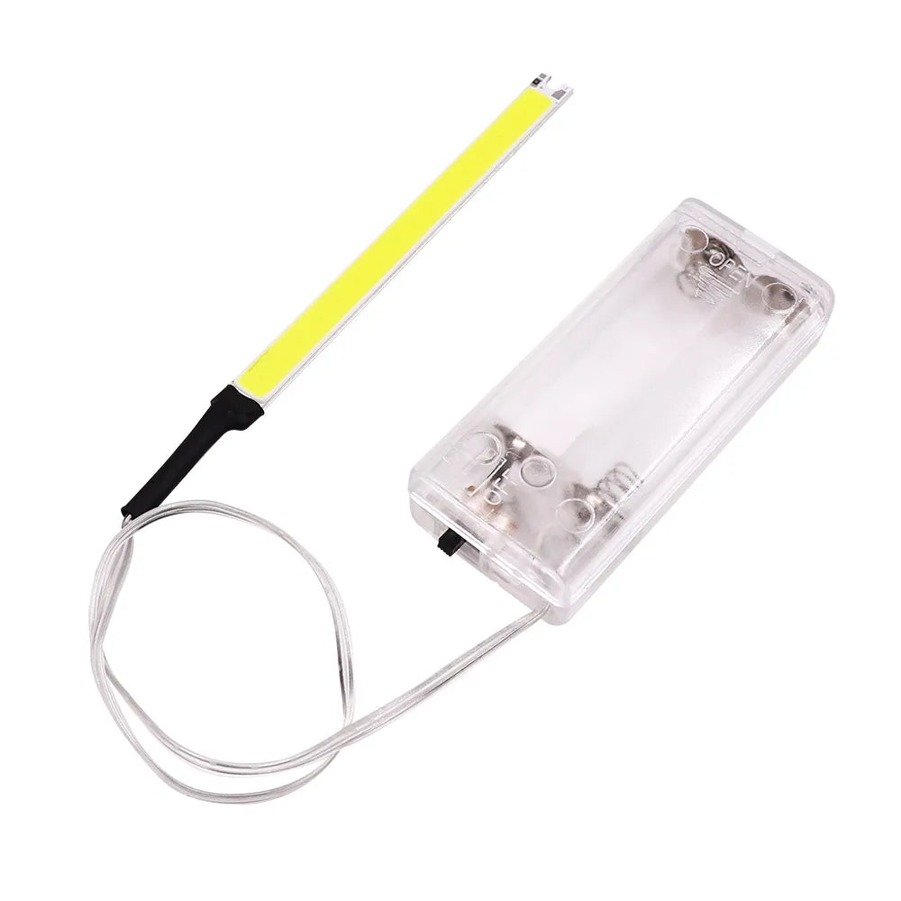 100x8mm 3V 3.7V 5V COB LED Light Chip 2W Warm Cool White Color with USB Plug AA Button Battery Box Dimmable Strip LED Bulb 100mm