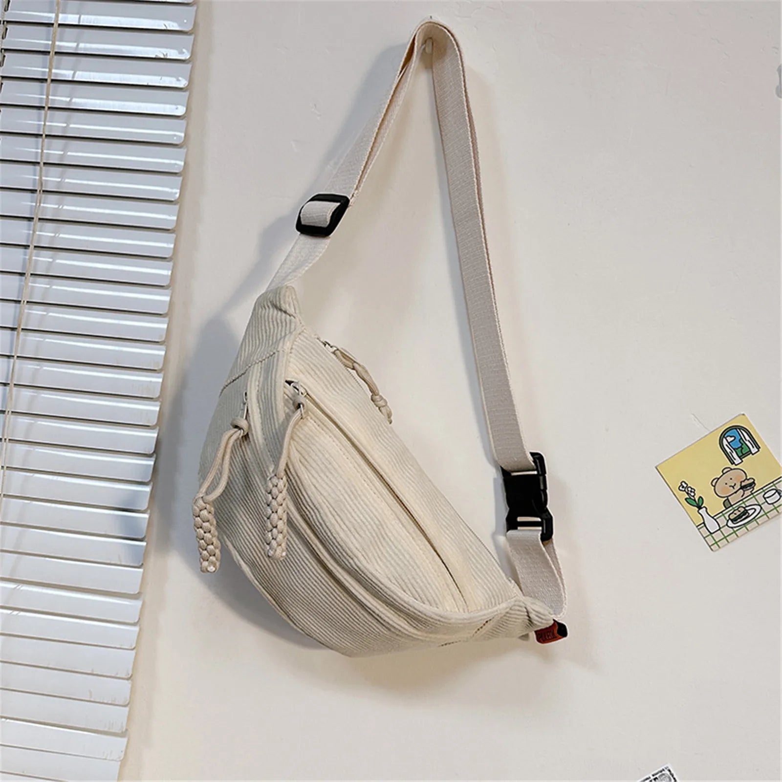 New Casual Corduroy Belt Bags for Women Simple Fashion Fanny Pack Female Banana Waist Bag Hip Purse Shoulder Crossbody Chest Bag