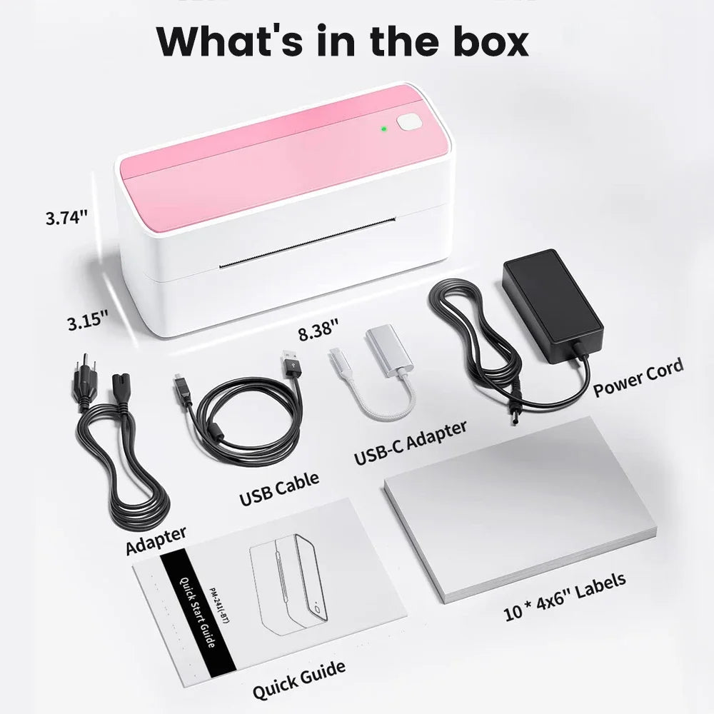 Phomemo 241 Bluetooth Shipping Printer Thermal Wireless Label Printer 108mm Compatible with iPhone Android Mac Window Wide Used