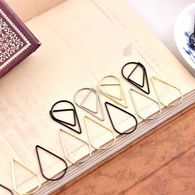 30/50pcs Paper Clip Mini Heart Gold Rose Gold Color Clip Bookmark Binder Office Accessories Paper Binder Clips Patchwork Clip