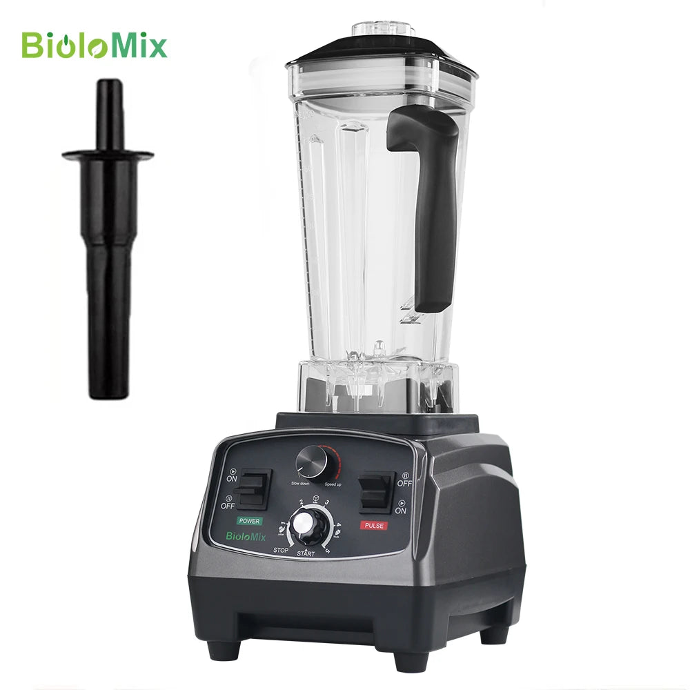 BioloMix 3HP 2200W Heavy Duty Grade Timer Blender Mixer Juicer Fruit Food Processor Ice Smoothies BPA Free 2L Jar