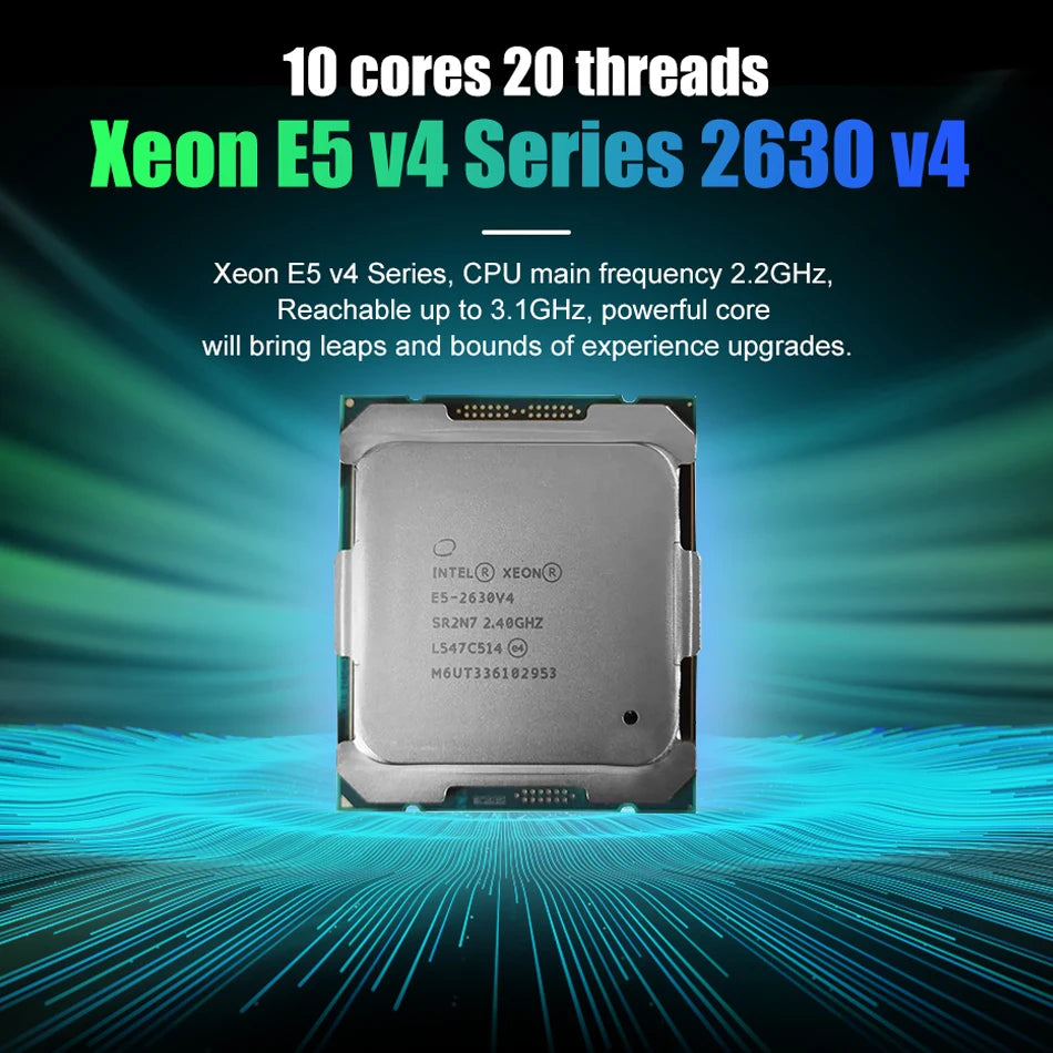 Used Original Intel Xeon E5 2630 V4 E5-2630V4 Processor SR2R7 2.2GHz 10-Cores 25M LGA 2011-3 Xeon V4 Series CPU