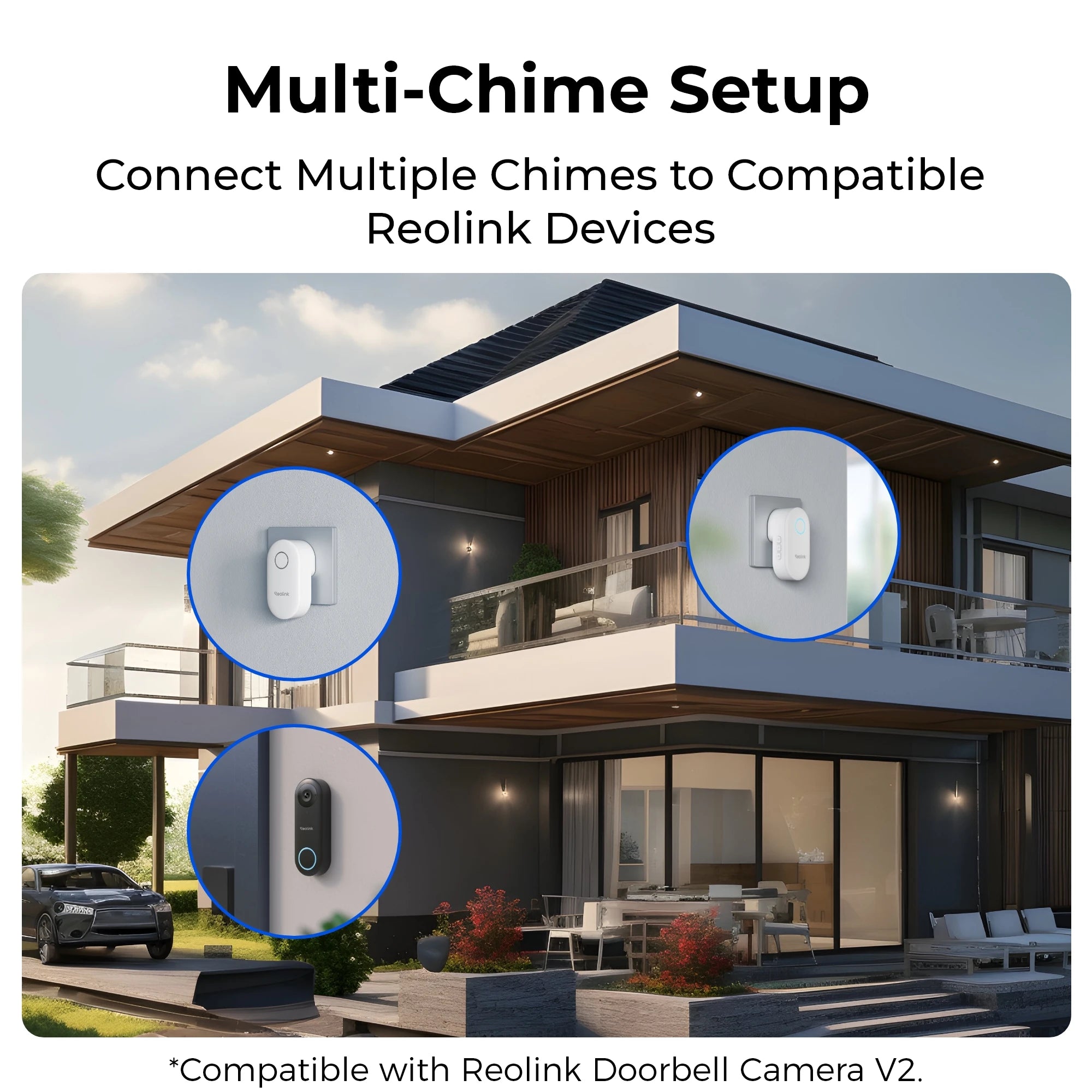 Reolink Chime Best Companion for Reolink Video Doorbell, Plug-in Solution Remote Control, Adjustable Ringtones, Volumes, Lights
